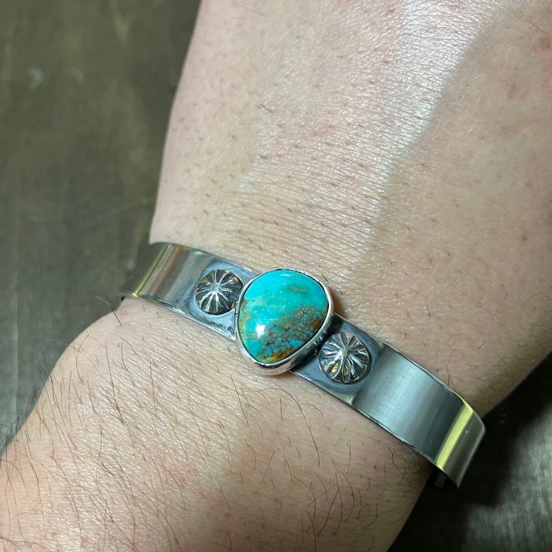 オーダー品　ナンバーエイト　ターコイズ　シルバー　バングル　ブレスレット