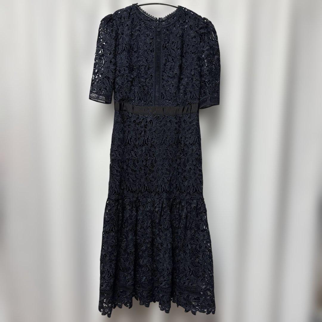 CELFORD パーティードレス 結婚式 ネイビー 34 ミディ丈