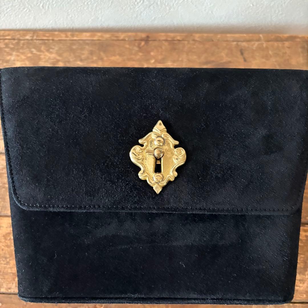 希少　モスキーノ　ヴィンテージ　マットゴールド金具　バッグ　バニティ　ポーチ