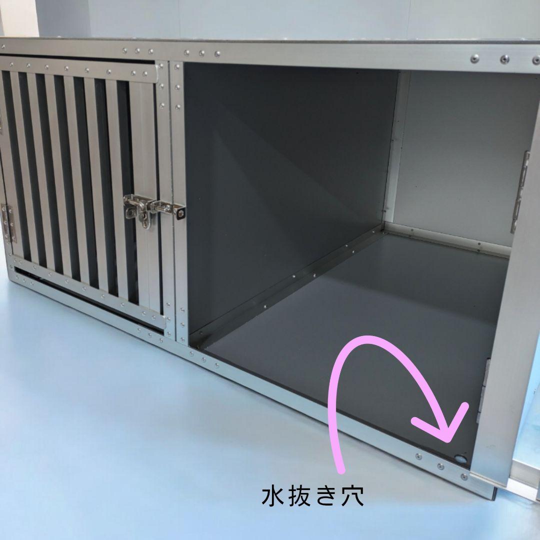 アルミドッグゲージ ✳ 2頭入れ【 幅90×奥行き80×高さ50 】