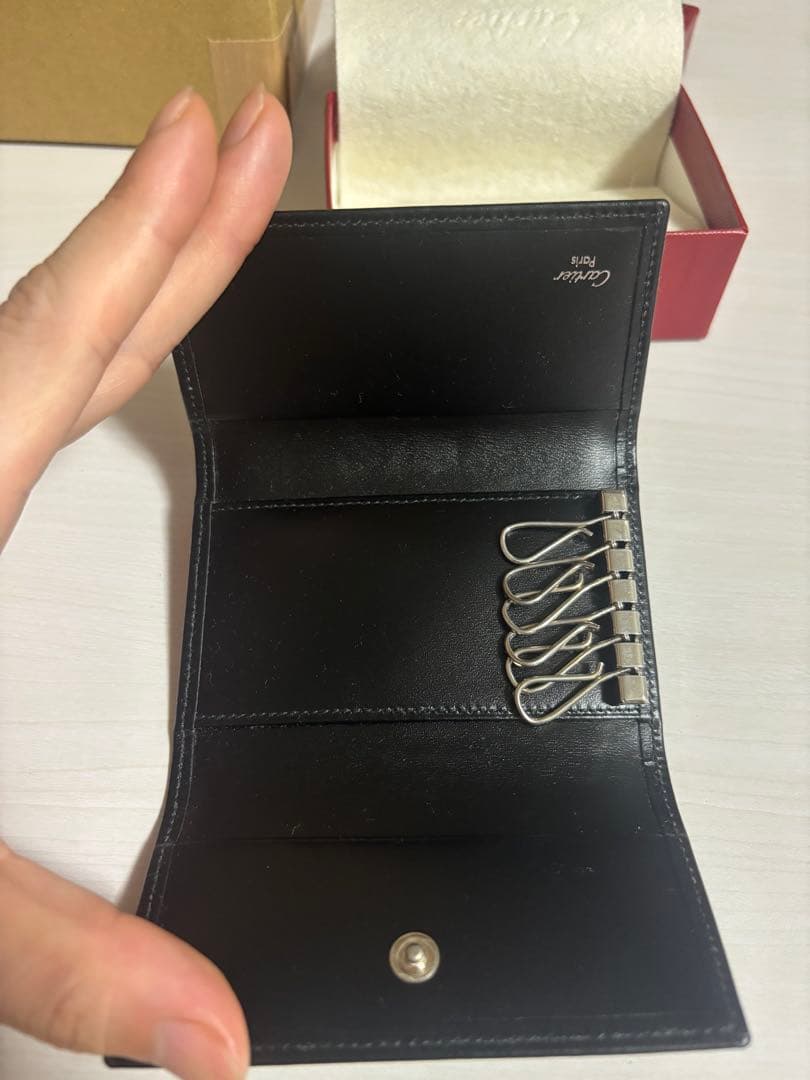 最終値下げ　新品未使用　正規品Cartier レザーキーケース 黒