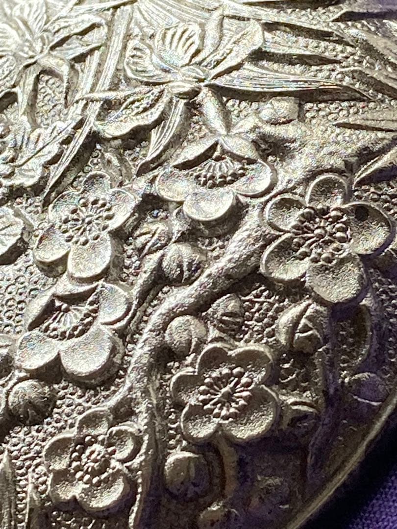 大幅値下げ‼️ 美品！　瑞両　金属製香合　菊・笹・梅など精緻な柄物