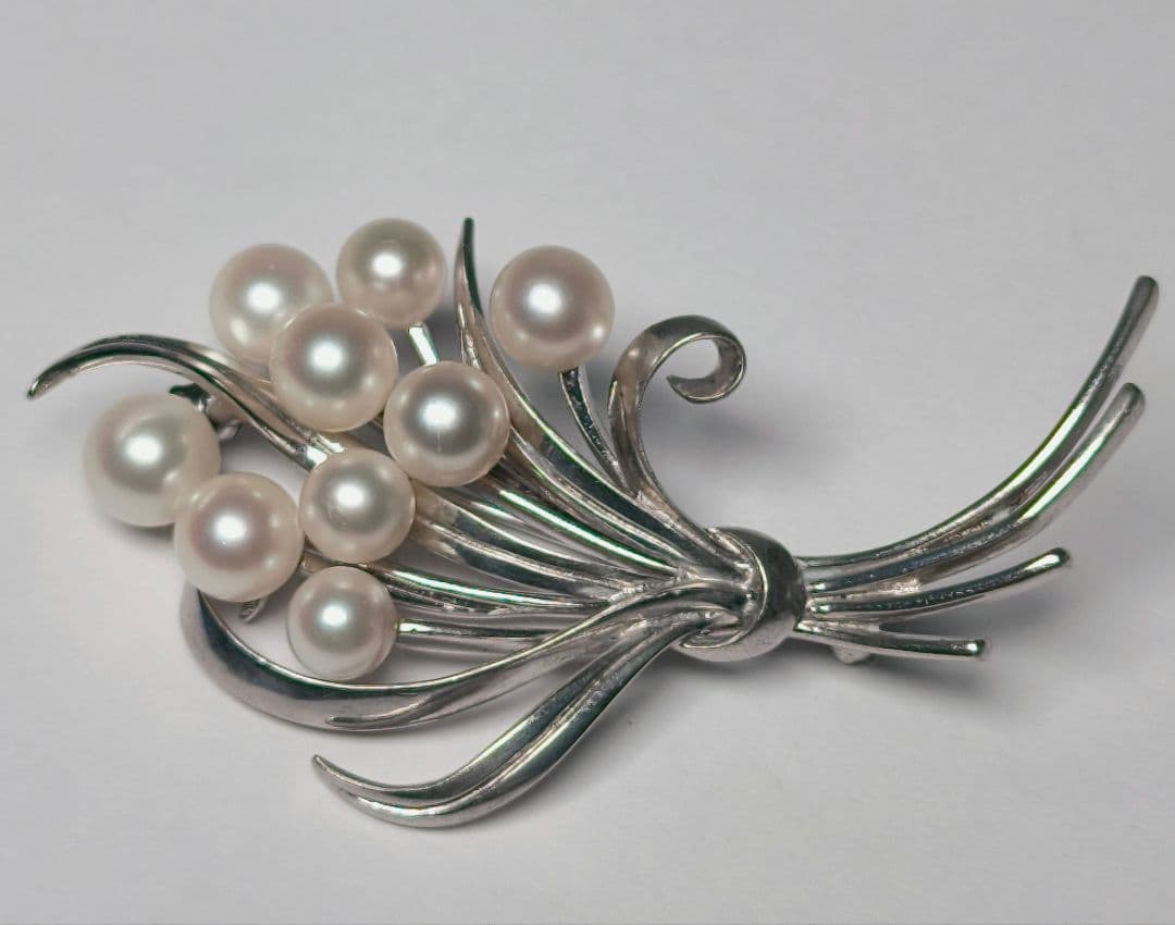 【美品 最高級】ミキモト ブローチ パール 花束 9珠 皇室御用達 正規品
