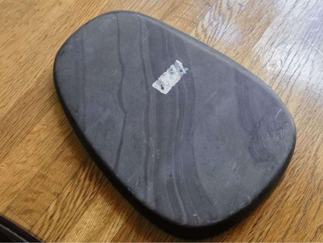 端州石硯 吉慶有餘 石眼　長23cm