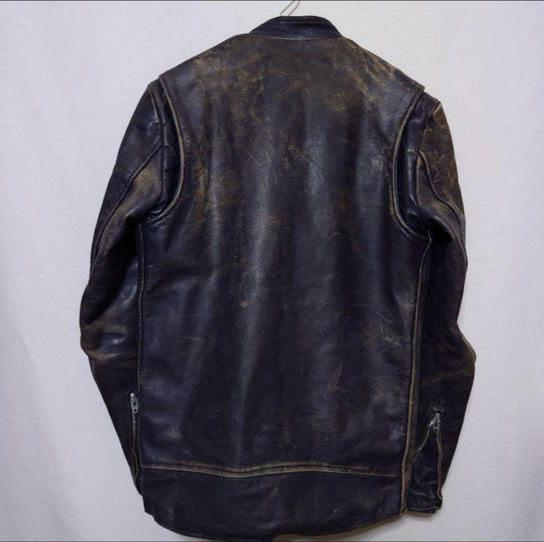 60sライトニングジッパー　フェード　ライダース　 j100 型　茶芯