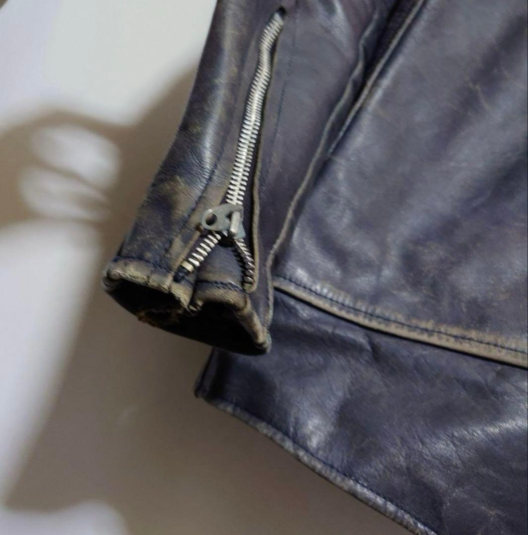 60sライトニングジッパー　フェード　ライダース　 j100 型　茶芯