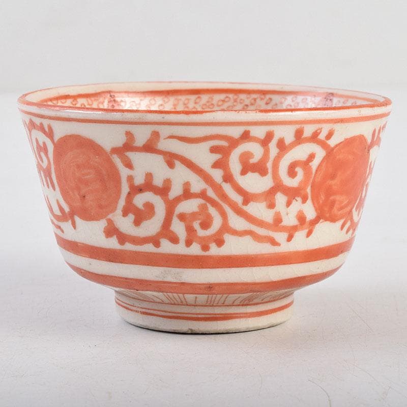 九谷焼　明治九谷八郎手　赤絵　亀文　盃　V　R9150