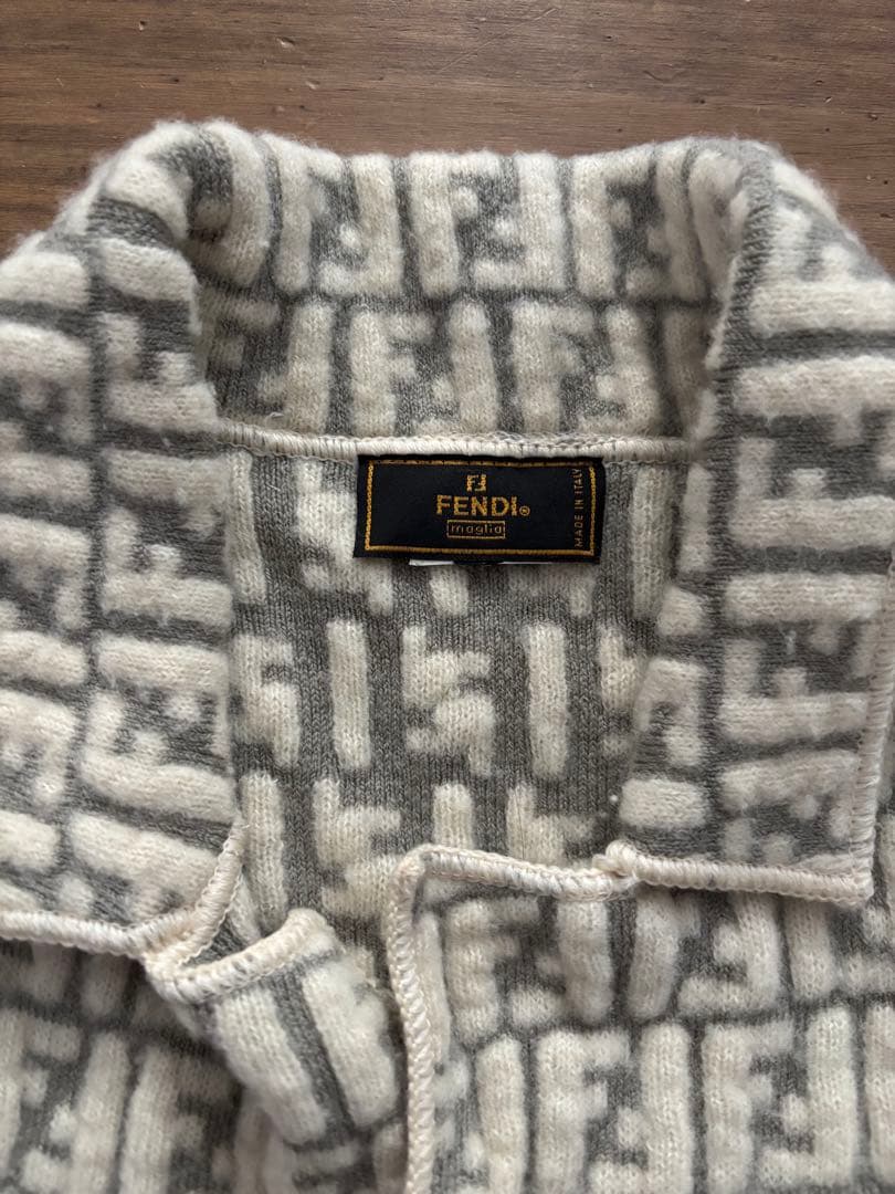 FENDI ウール混紡ジャケット グレー/ホワイト