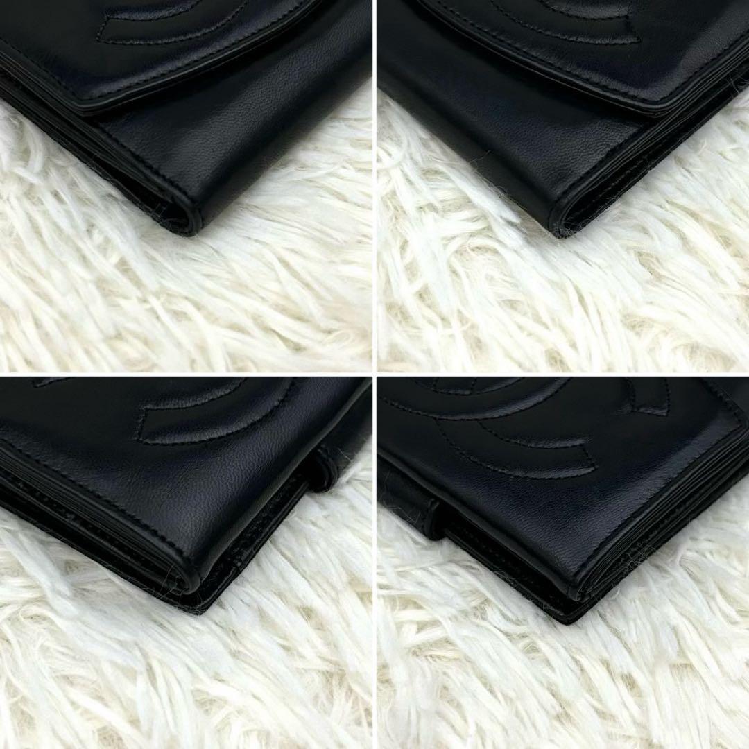 【美品】CHANEL 二つ折り財布 ココマーク 箱 ギャランティカード付き