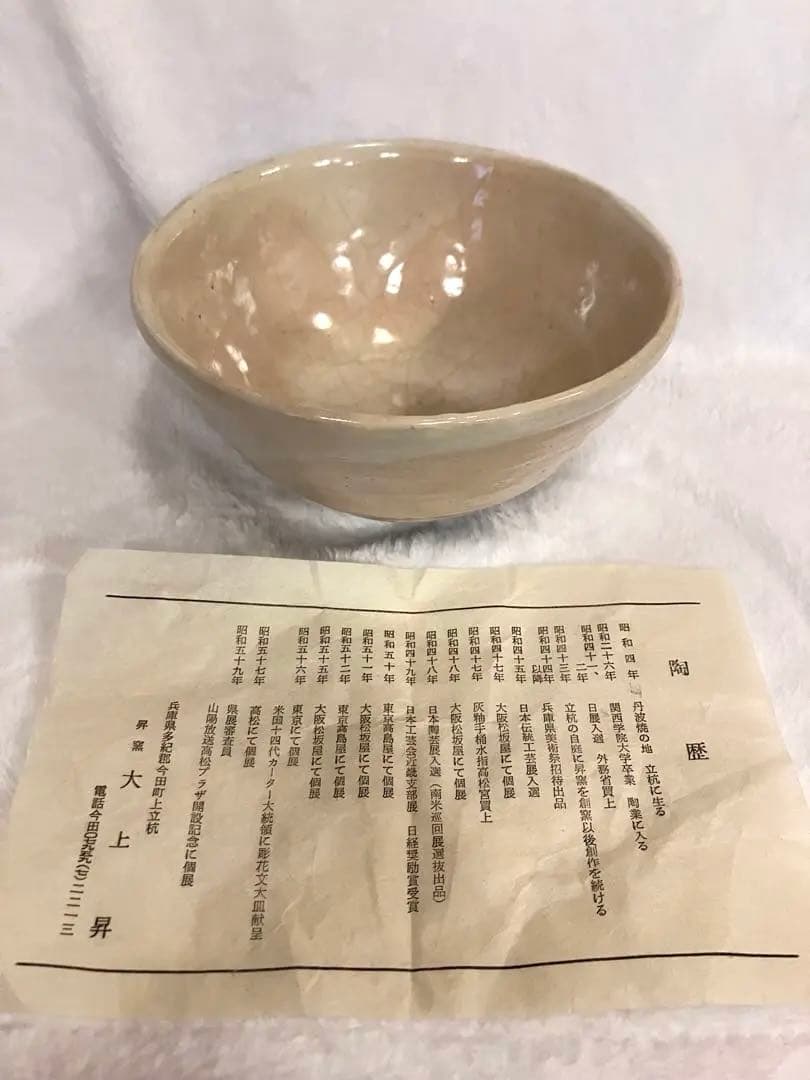 丹波焼 茶碗 大上昇作 箱付 伝統工芸 作家物　食器