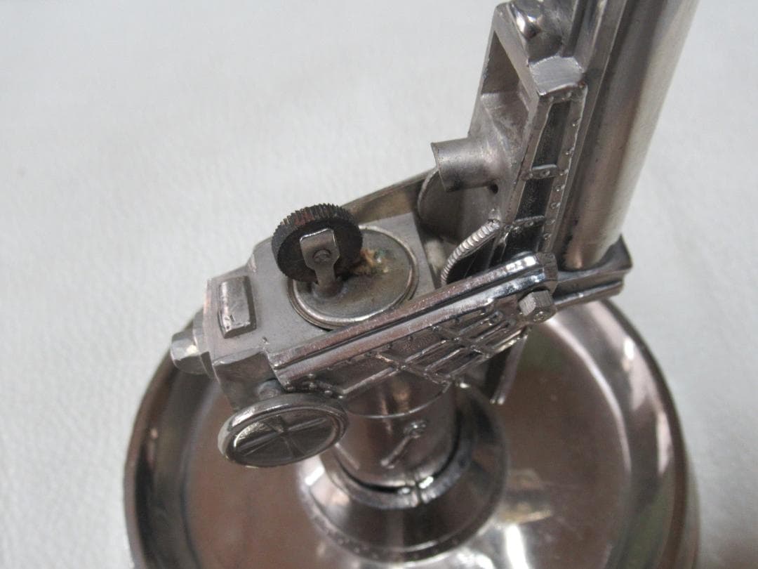 極希少非売品◆麹町区防護団上六分団解団記念 高射砲オブジェ付オイルライターと灰皿