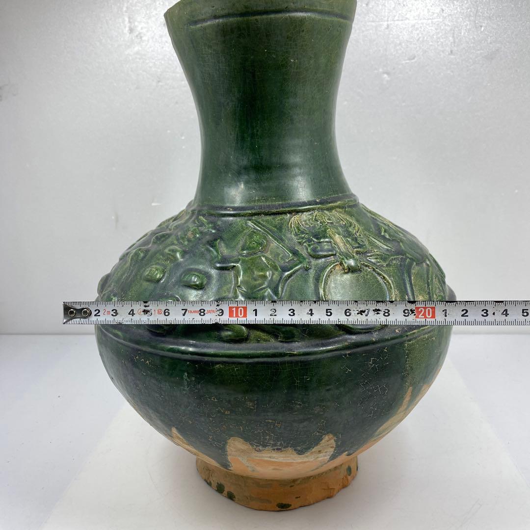中国漢時代　漢緑釉　大花瓶　高さ約35㎝　タニチ　東里7-0405③