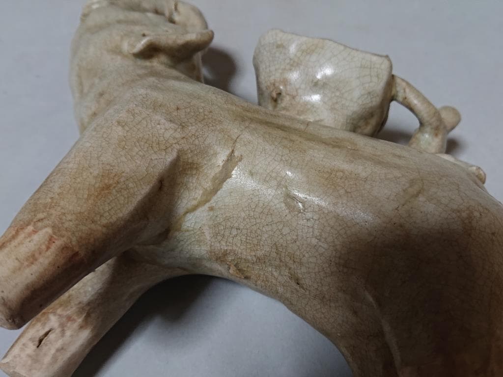 コレクター収集　タイ　スンコロク　青磁　象形燈火台　14～15世紀