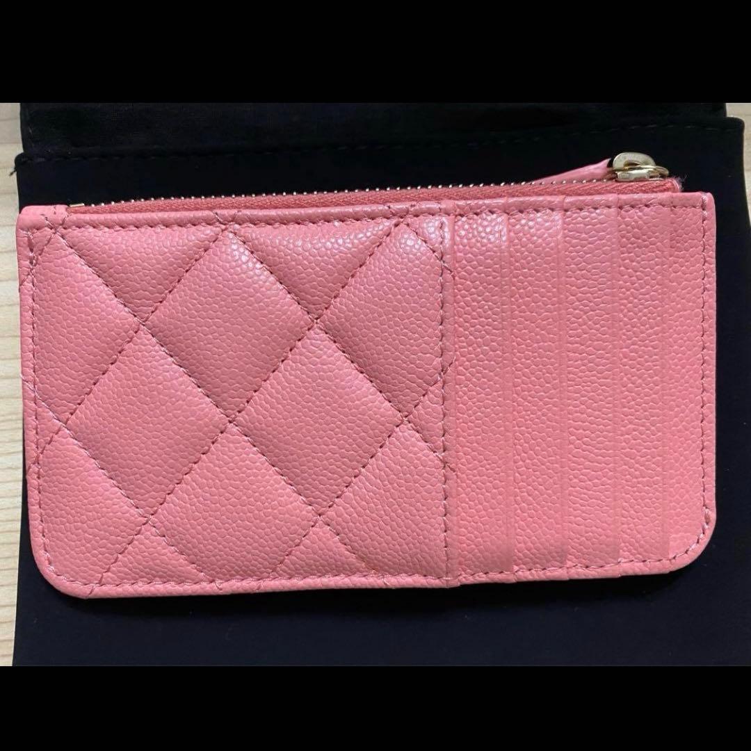 シャネル フラグメントケース マトラッセ　カードケース ピンク