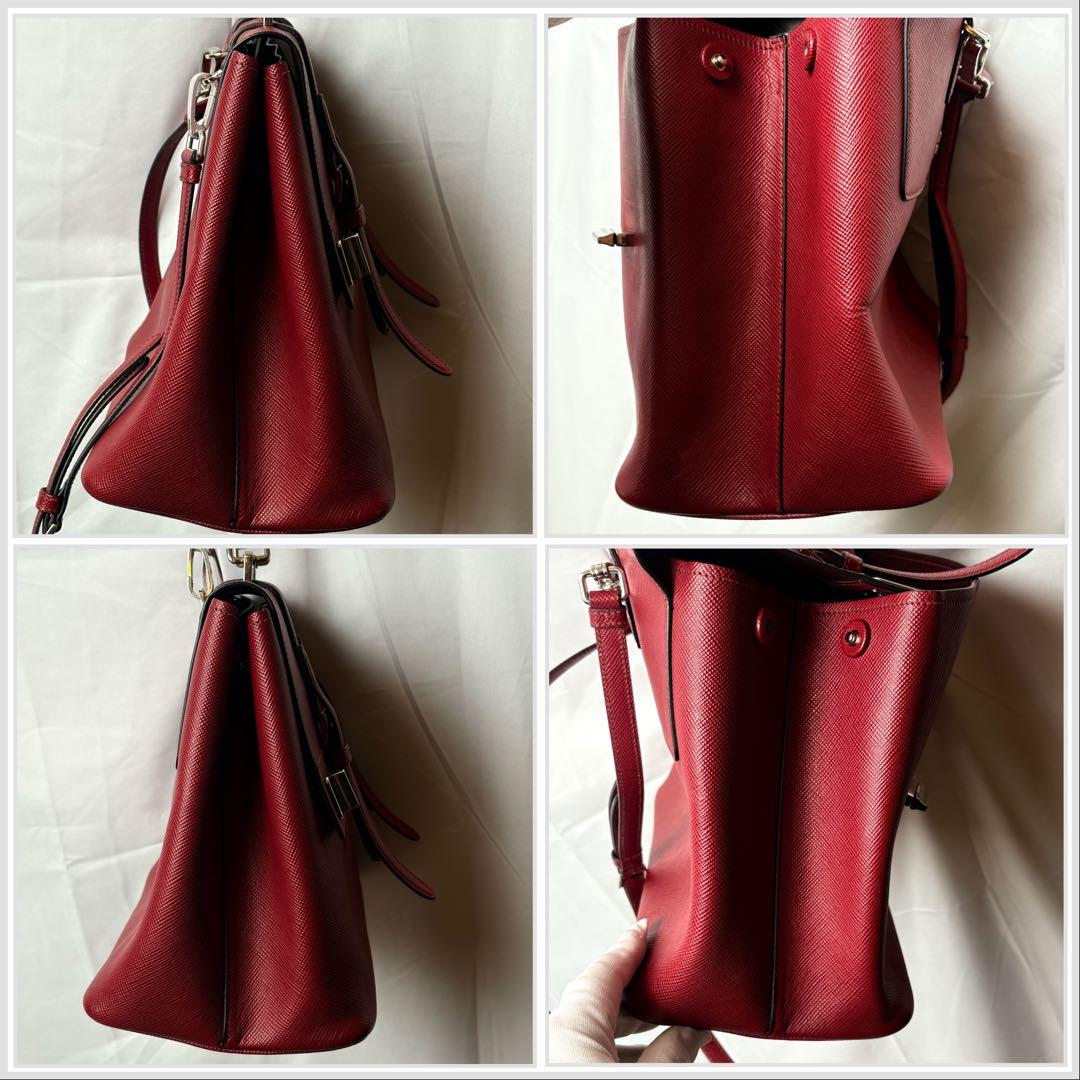 PRADAサフィアーノレザ 2wayバッグ上品高級トート ショルダー極美品