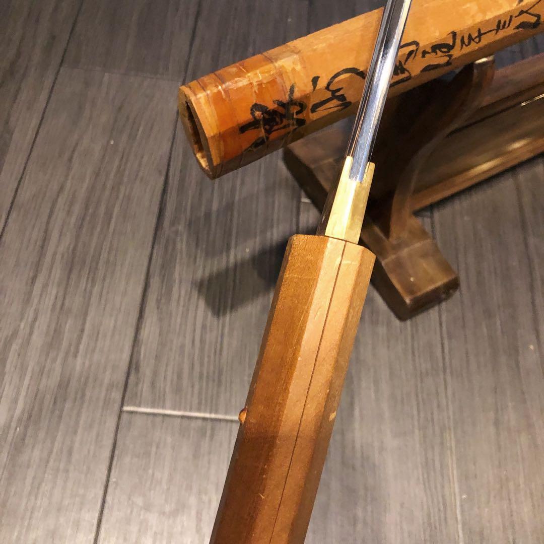 高級模造刀 白鞘 樋入り刀身　濃州関住二十三代藤原兼房作之 刃長二尺三寸五分有之