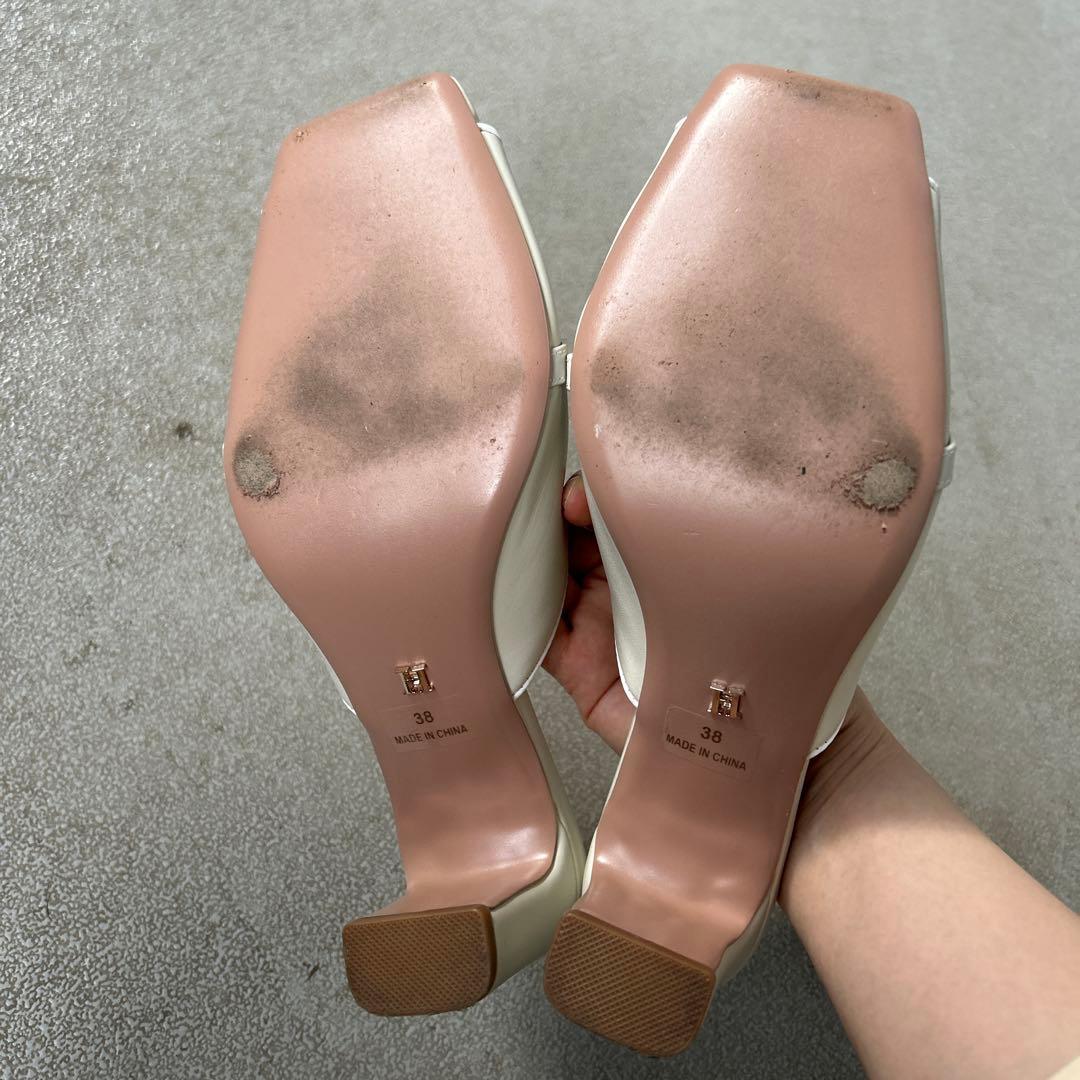 【keさん専用】Her lip to ホワイト スクエアトゥミュール 38