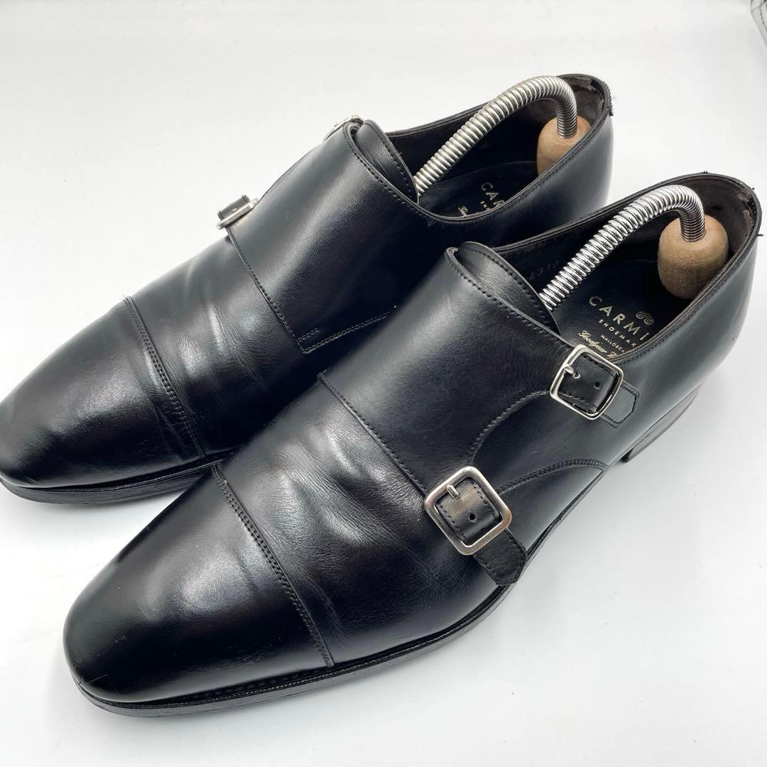 箱付き✨カルミナ　ストレートチップ　ダブルモンク　革靴　27.5cm ビジネス