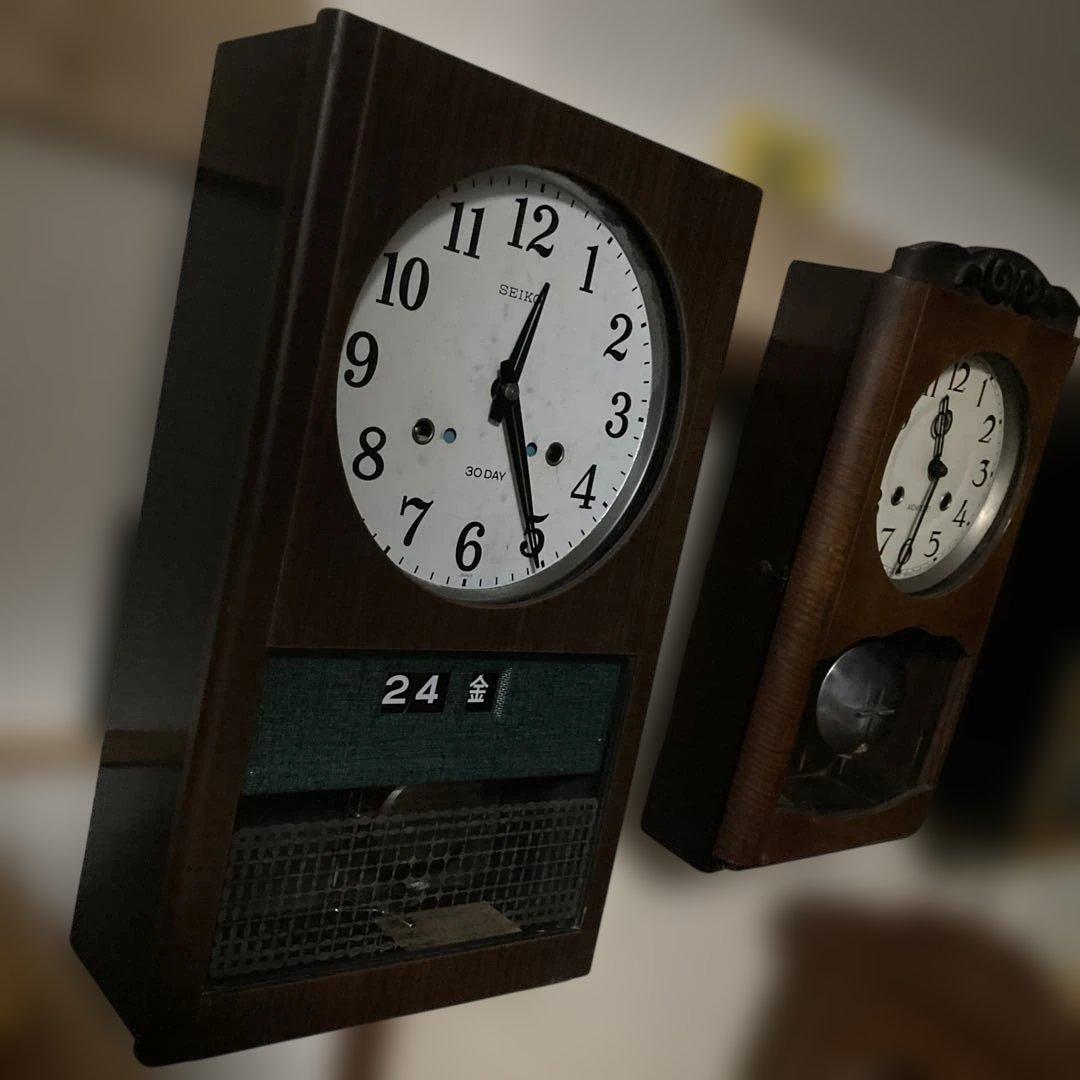 SEIKO アンティーク柱時計 30day カレンダー 稼働中