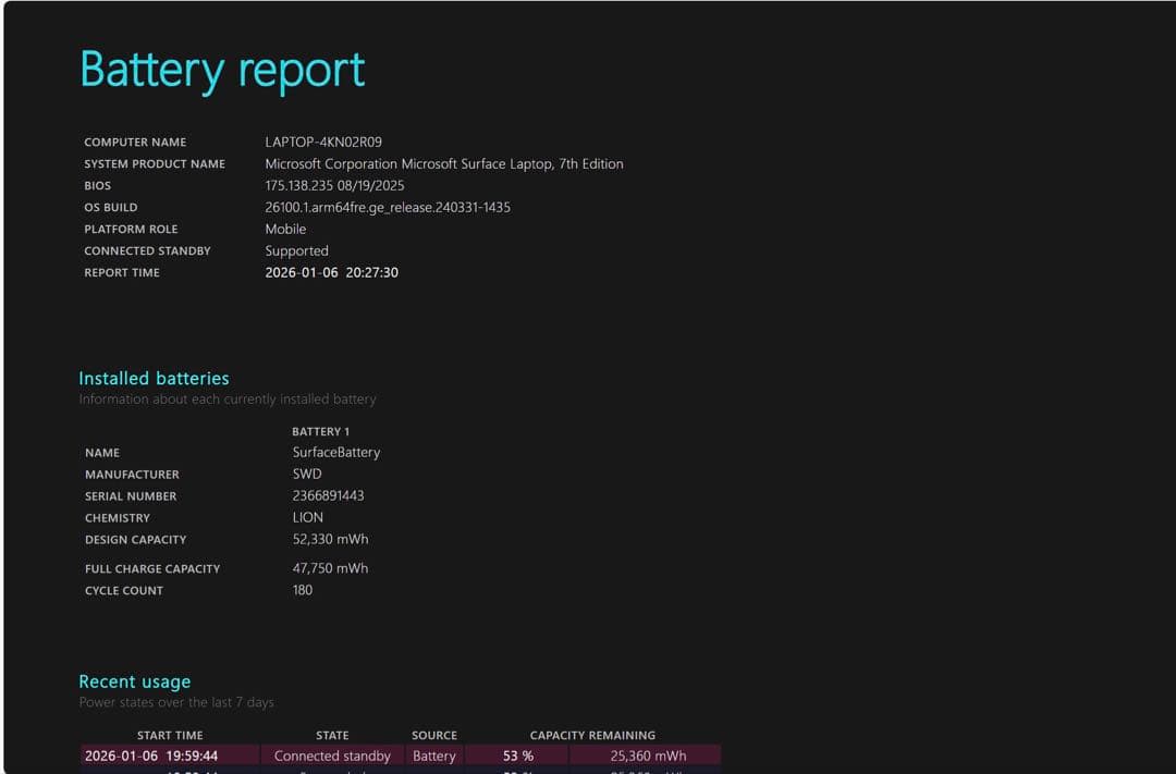 美品Microsoft Surface Laptop第7世代Snapdragon