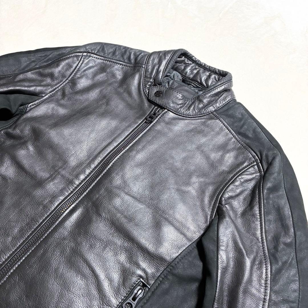 【美品】DENHAM☆レザージャケット☆牛革☆ブラック☆Mサイズ☆