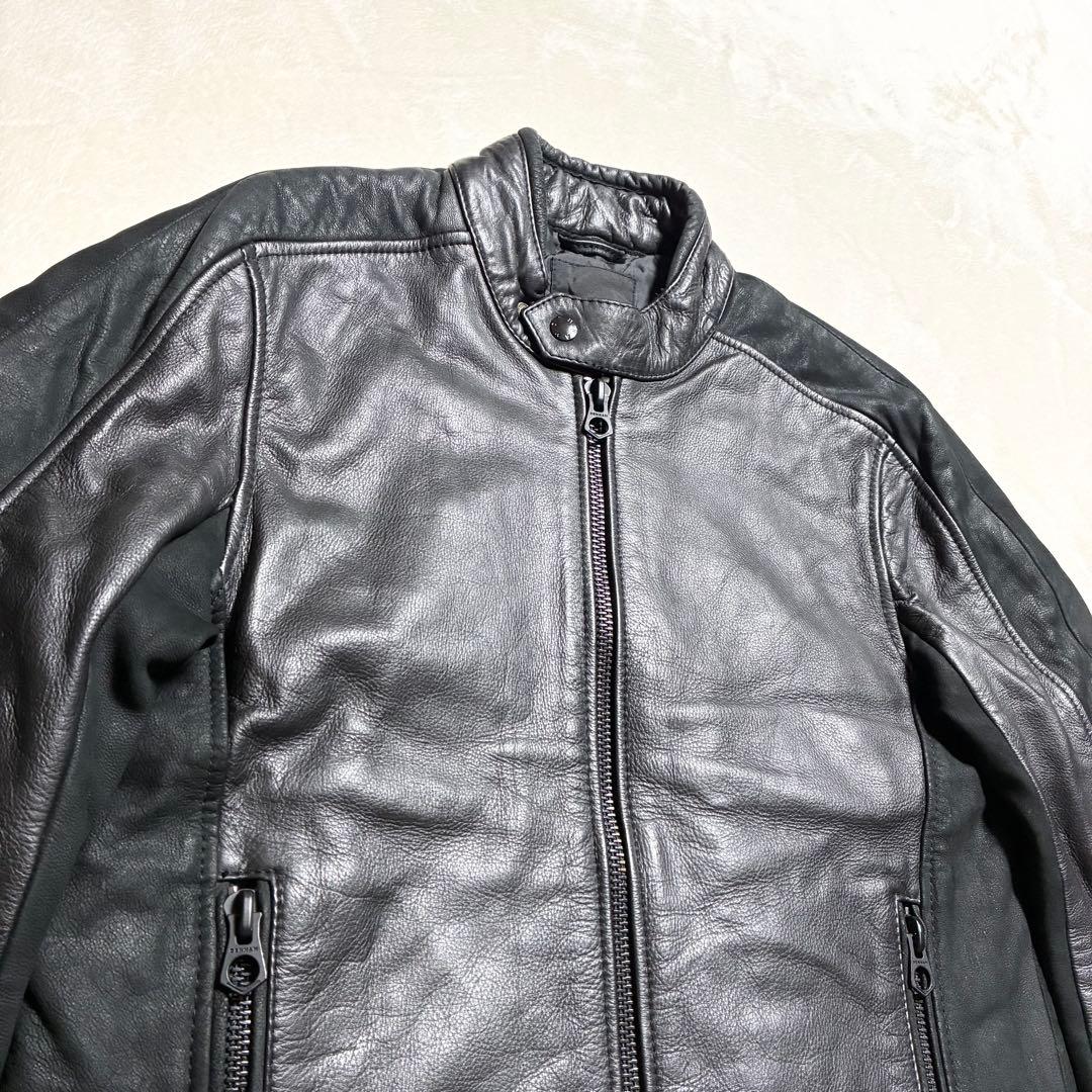 【美品】DENHAM☆レザージャケット☆牛革☆ブラック☆Mサイズ☆