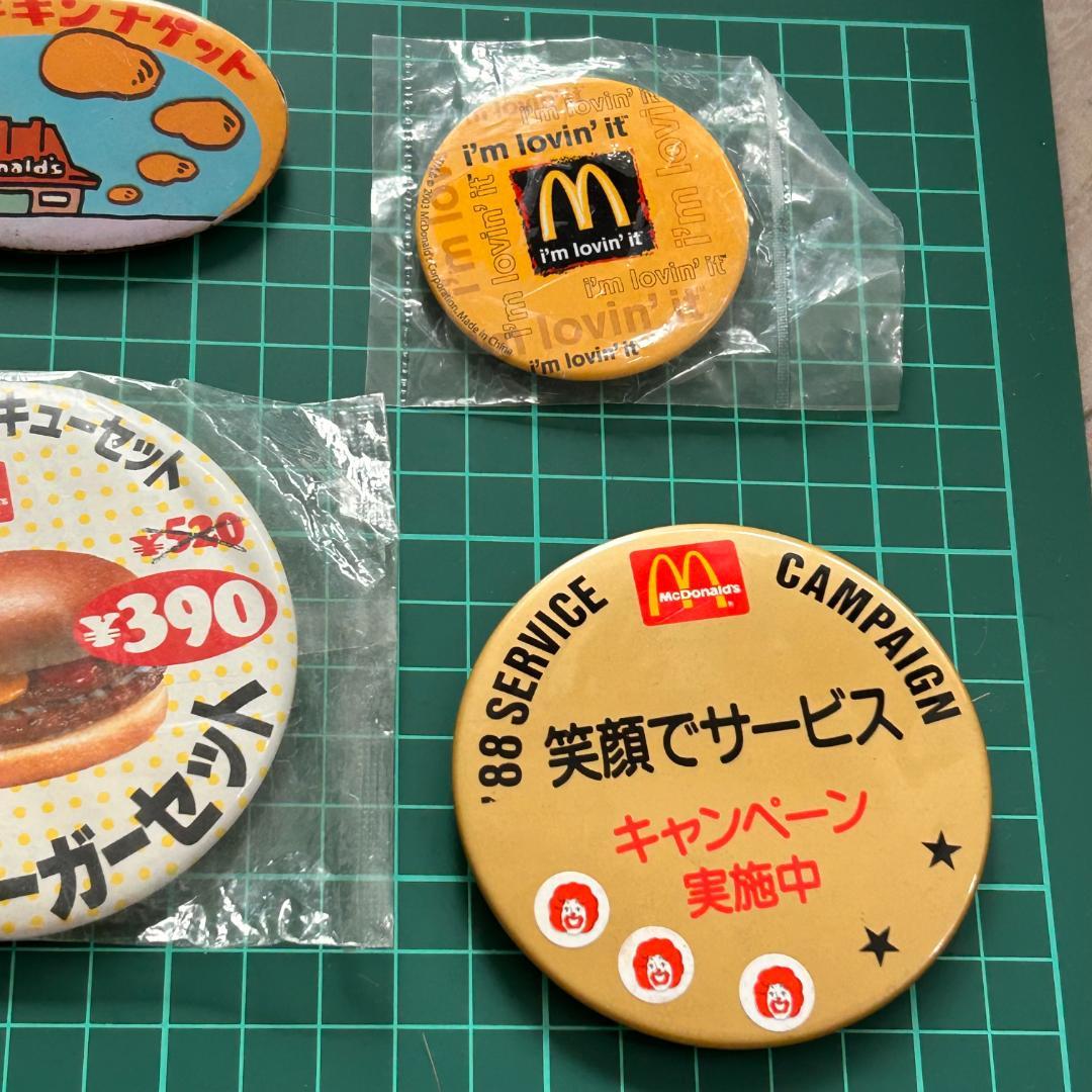 マクドナルド　フィギュア　缶バッジ　5点セット　ハンバーグラー　デッドストック