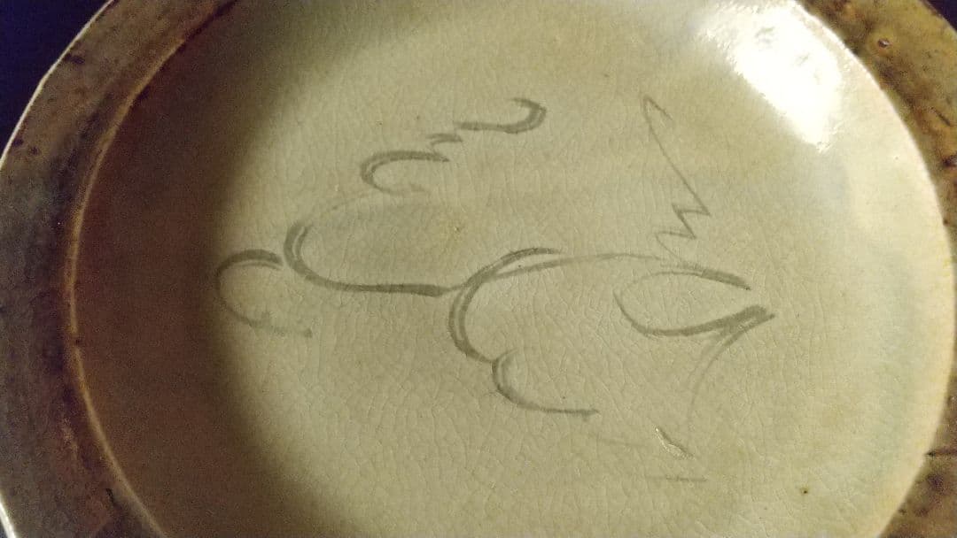 骨董 明治の酒津焼　秋草芒に虫の図　丸皿四枚！渋い