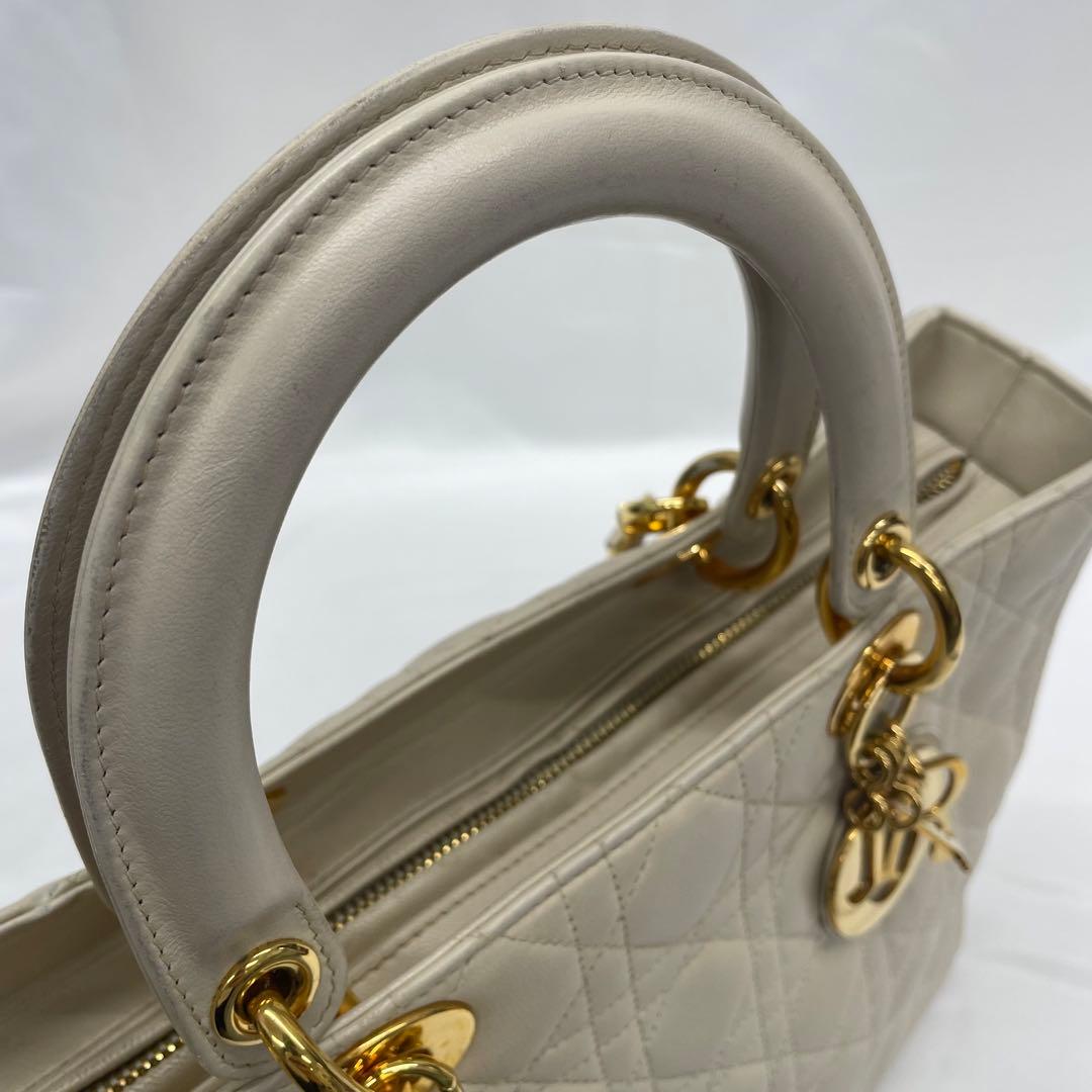 美品✨Dior レディディオール 2way ハンドバッグ ホワイト アイボリー