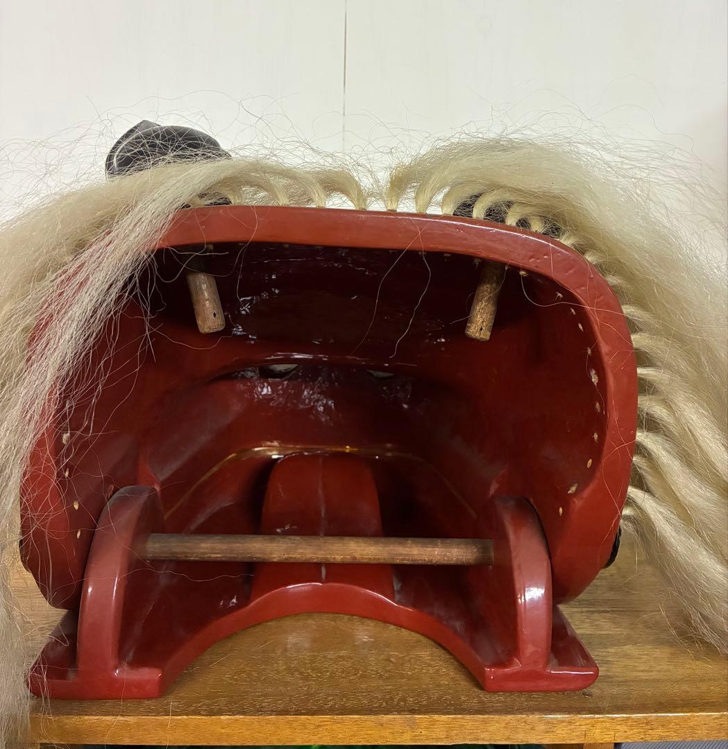 獅子舞　獅子頭　木彫　魔除け　祭　置物　古美術　神楽