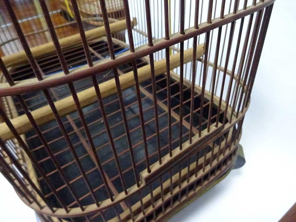 鳥籠ハンドメイド竹製鳥かご横45cm✕縦30cm奥行き28cmくらい止まり木付き