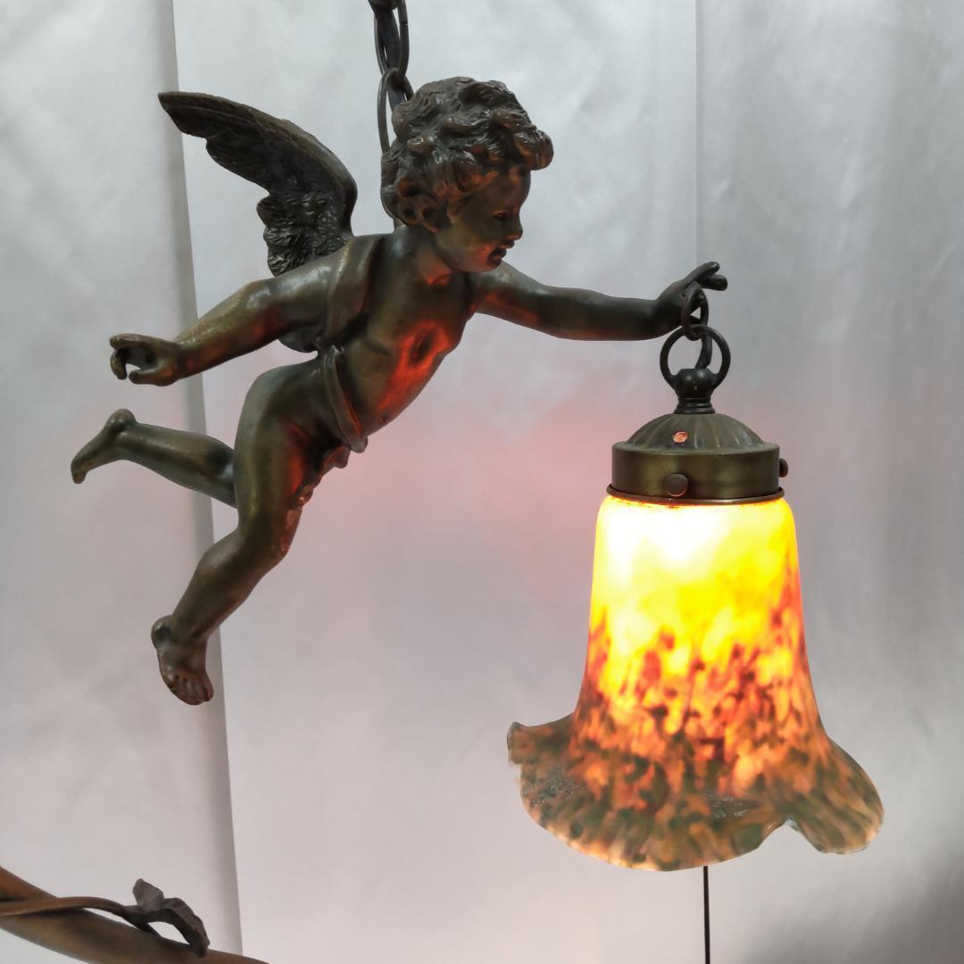 ランプ　天使　アンティーク　風　照明　ランプスタンド　エンジェル　イエロー付箋