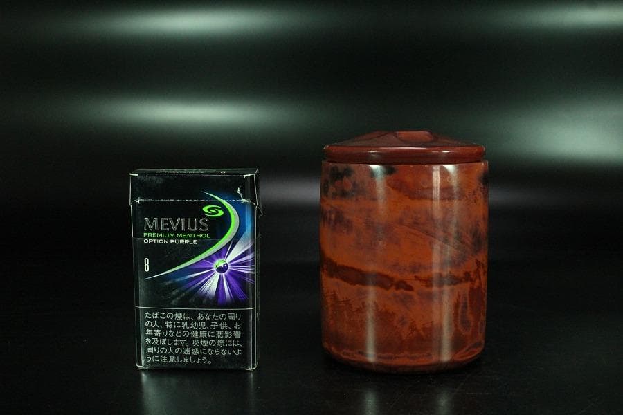 中国美術 乾隆 硝子 蓋物 高9cm(K-XA693)