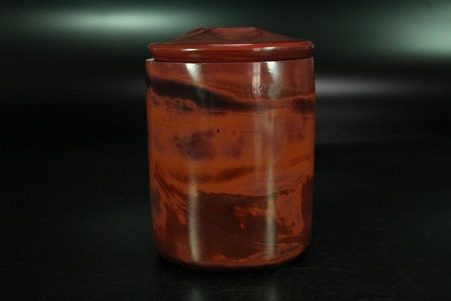 中国美術 乾隆 硝子 蓋物 高9cm(K-XA693)