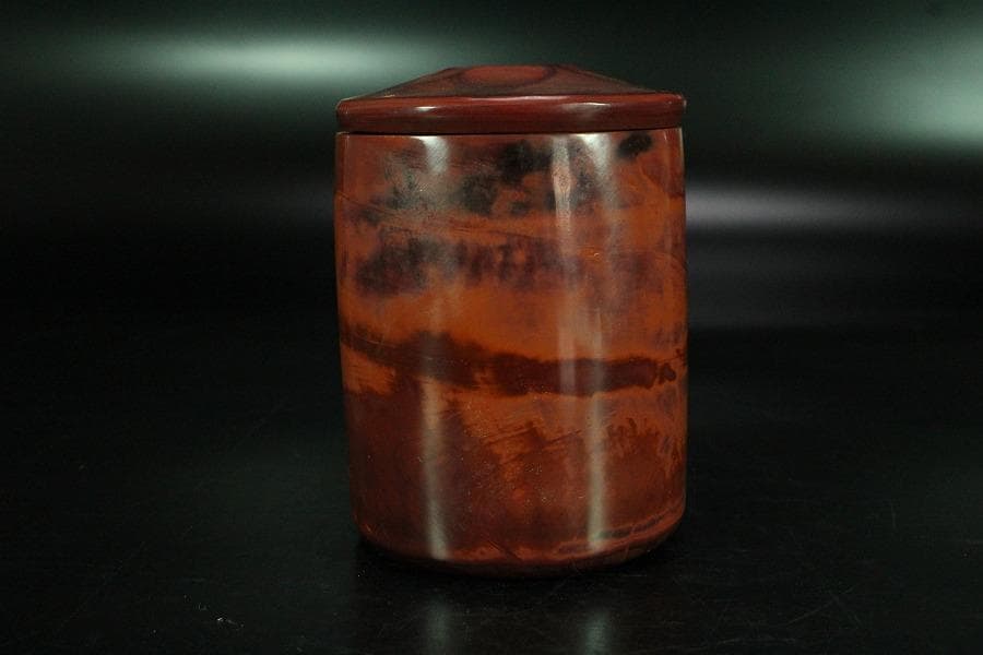 中国美術 乾隆 硝子 蓋物 高9cm(K-XA693)