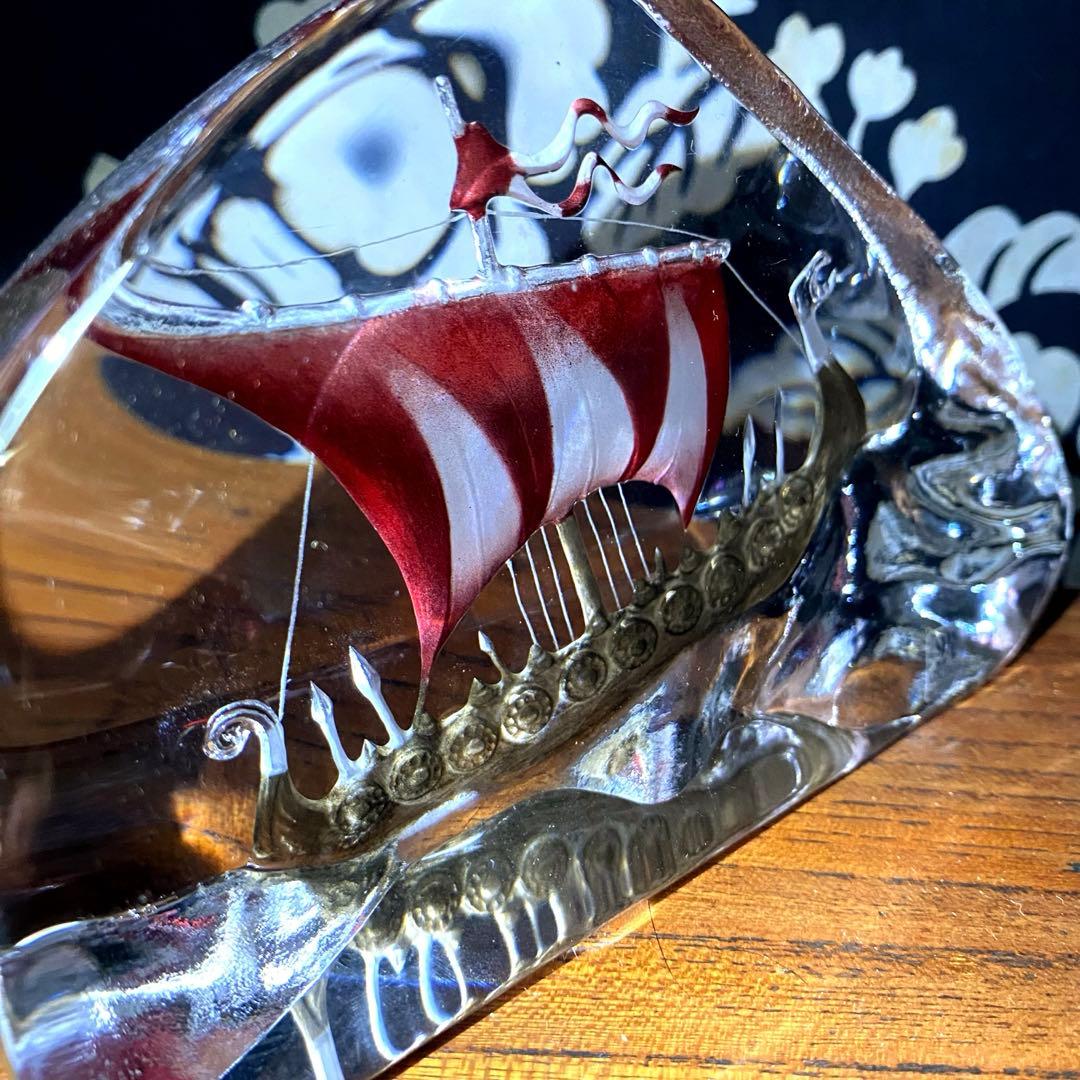 MALERAS スウェーデンガラス作家　マッツ・ヨナソン　バイキング船　海賊船