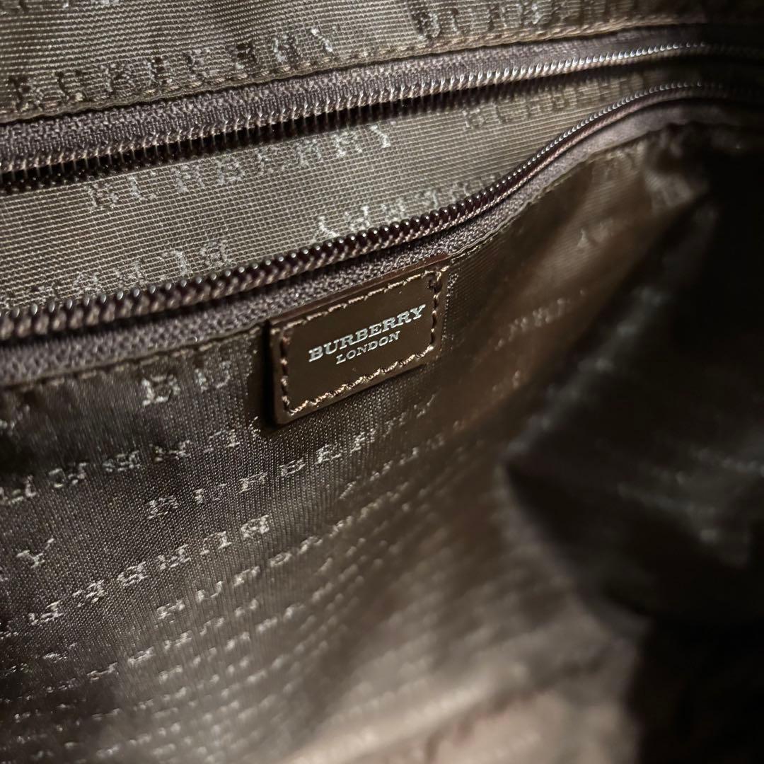 バーバリー ロンドン ビジネスバッグ チェック柄 ブラウン