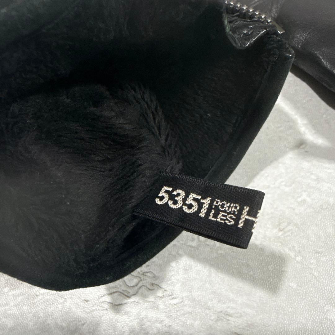 5351 POUR LES HOMMES レザーグローブ パイソン リアルレザー