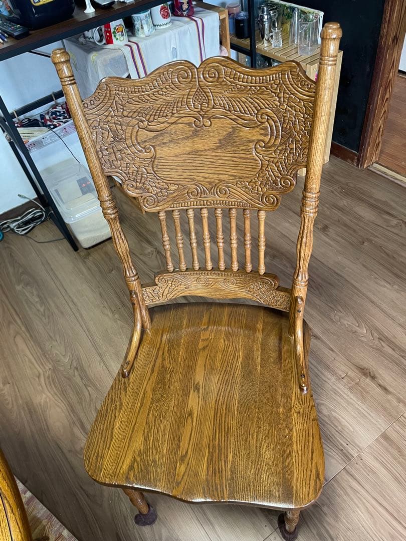 オーク材 円形テーブル 傷あり❗️引き取り限定❗️