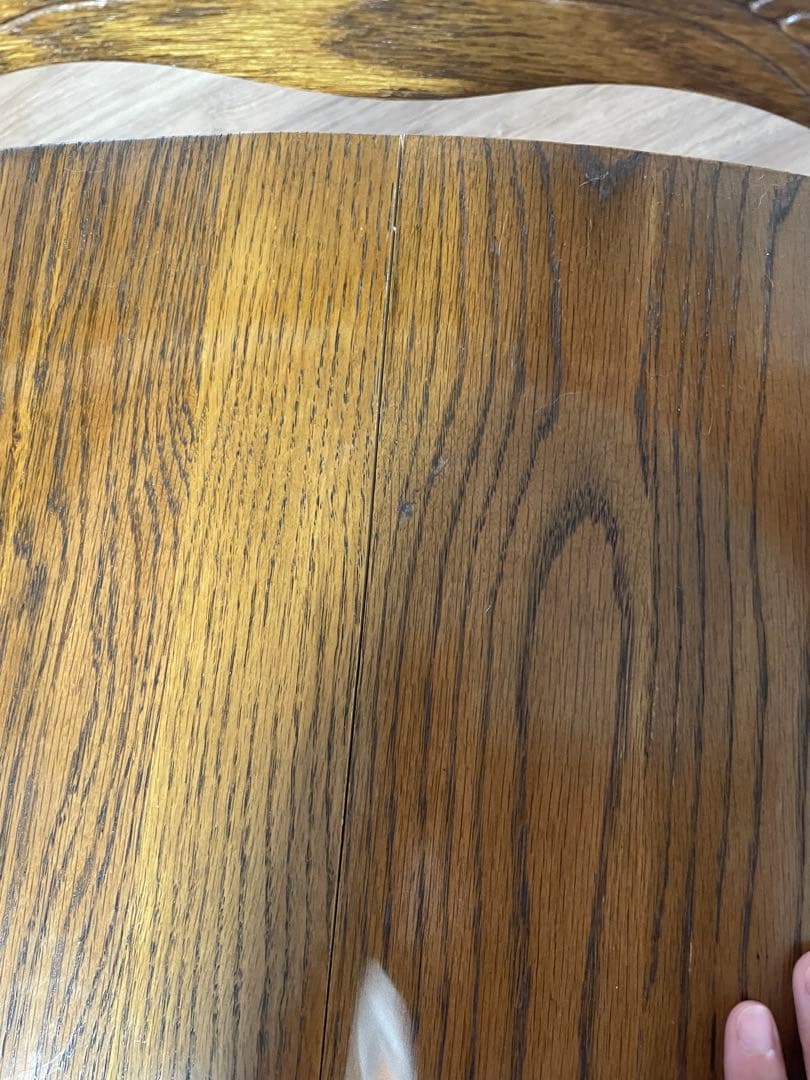 オーク材 円形テーブル 傷あり❗️引き取り限定❗️