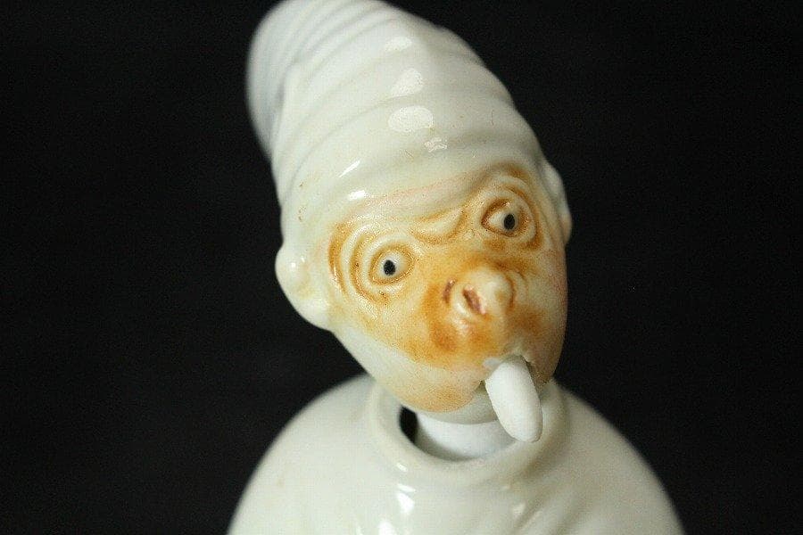 古平戸 猿 首振り 舌出し 人形 高11.5cm 希少 旧家蔵出