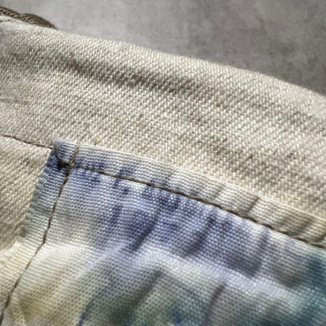 70sフランス軍チノトラウザー片ポケフラップ無ベージュ薄茶ユーロ古着｜雰囲気抜群