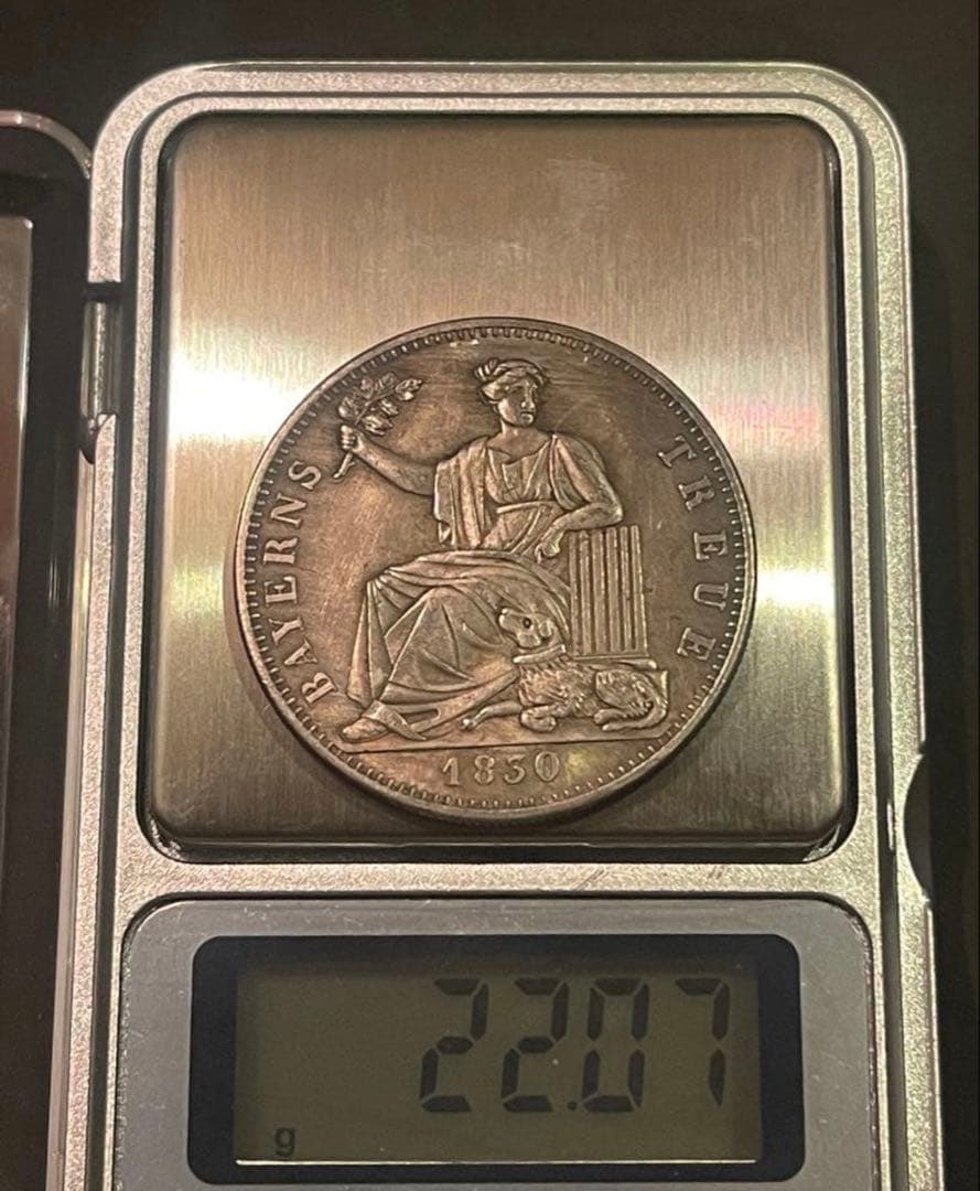 1830年 独バイエルン王国 正規銀貨 座像女神