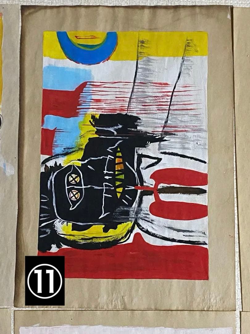 【まとめ売り8枚】模写 肉筆 サインあり ジャン・ミシェル・バスキア 油彩