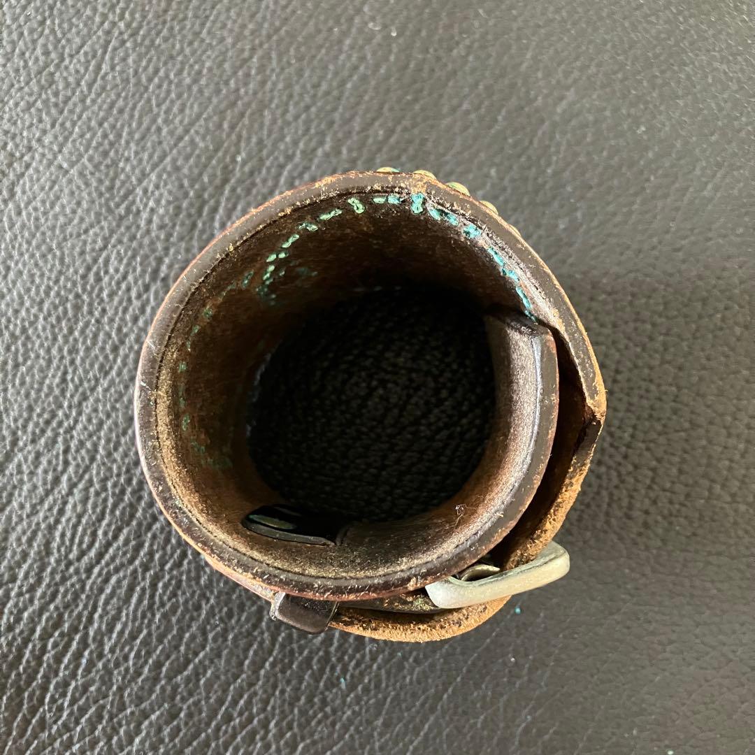 WOLF'SHEAD ウルフズヘッド 70mmサークルスタッズ ブレスレット 茶