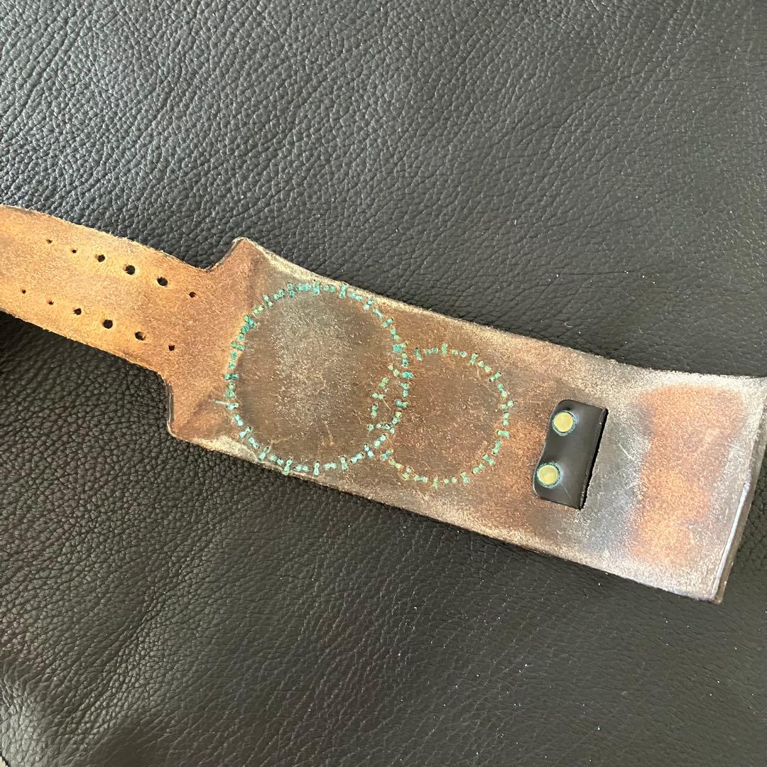 WOLF'SHEAD ウルフズヘッド 70mmサークルスタッズ ブレスレット 茶