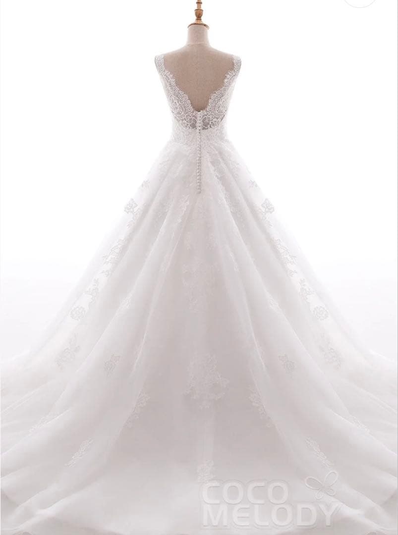 【美品】COCOMELODY ウェディングドレス Aライン Vネック 9号