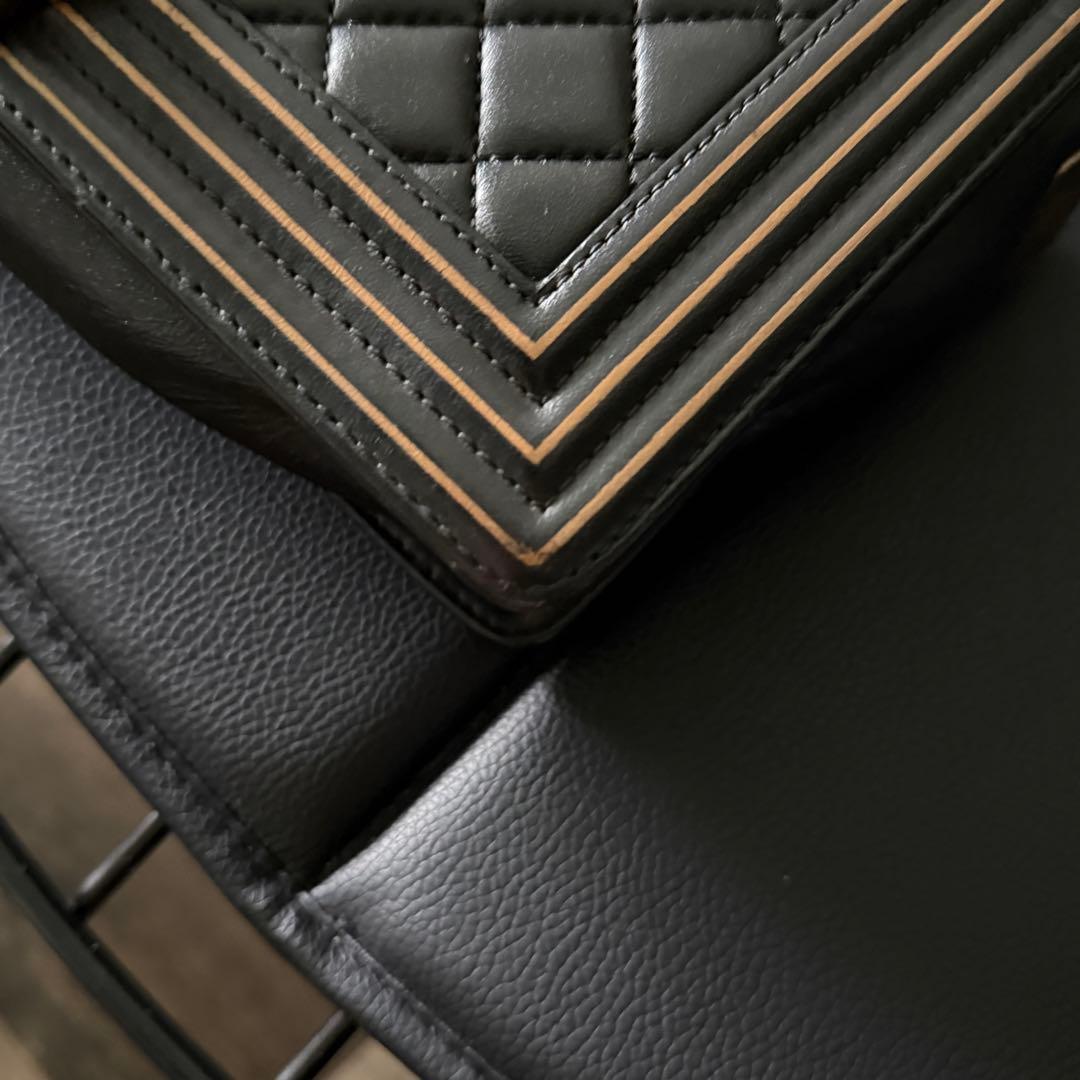 CHANEL ボーイシャネル トップハンドル チェーンショルダーバッグ ブラック