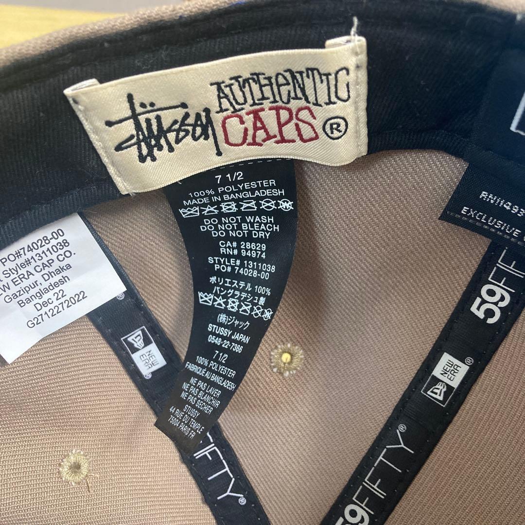 ハルノ　美品Stüssy 59FIFTY ベージュ キャップ 7 1/2