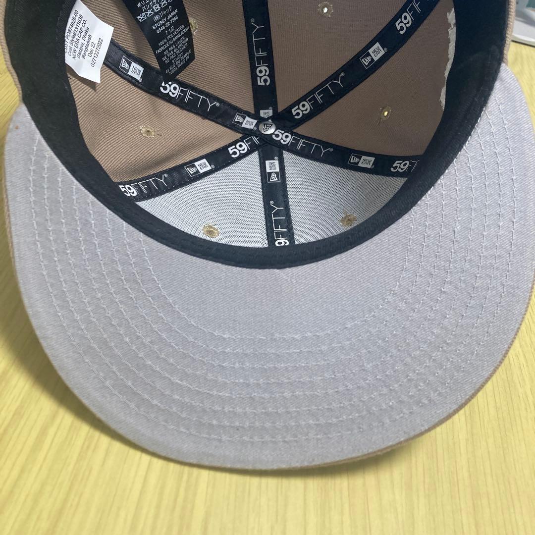 ハルノ　美品Stüssy 59FIFTY ベージュ キャップ 7 1/2